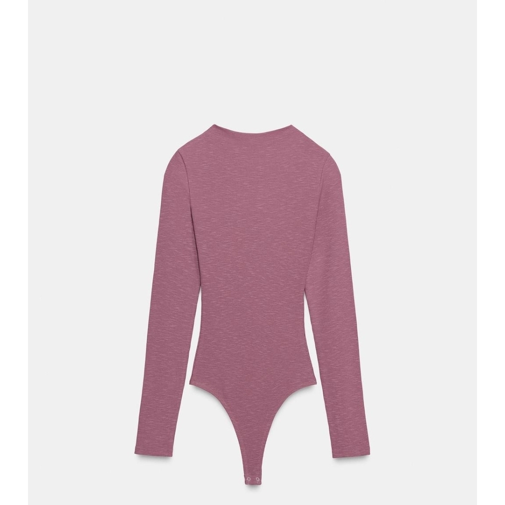 NWT!! Zara Mauve Long Sleeve Bodysuit